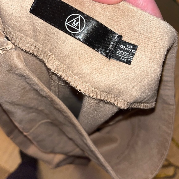 Missguided Nude Faux Suede High Waisted Skinny Trousers - Picture 9 of 9